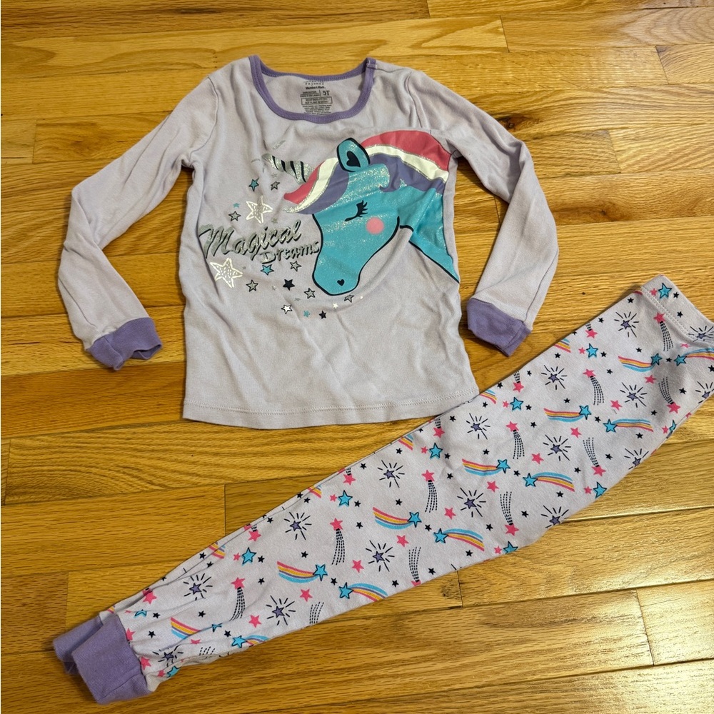 Unicorn Magic 5t girls pajamas- Purple and blue
